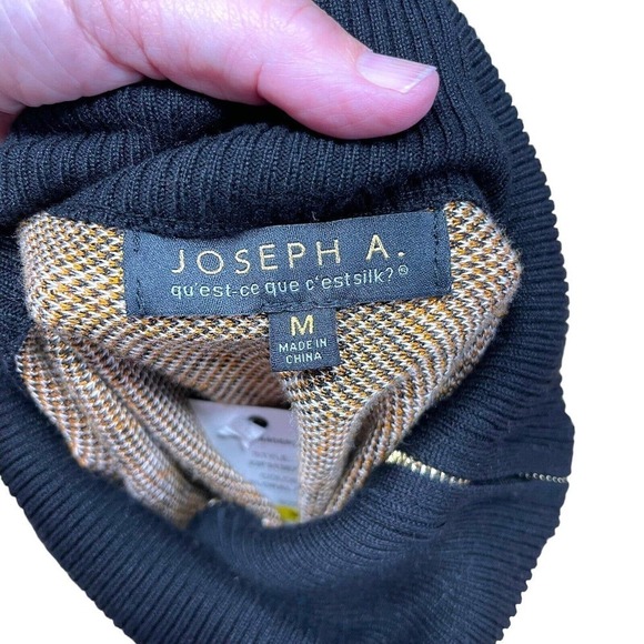 Joseph A. Women's Black Multi Floral Turtleneck Sweater Size M NWT Rtl $78 - Picture 9 of 15